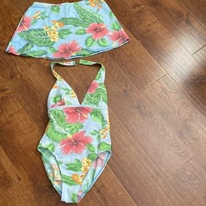 Tommy Hilfiger one peice swimsuit with matching skirt